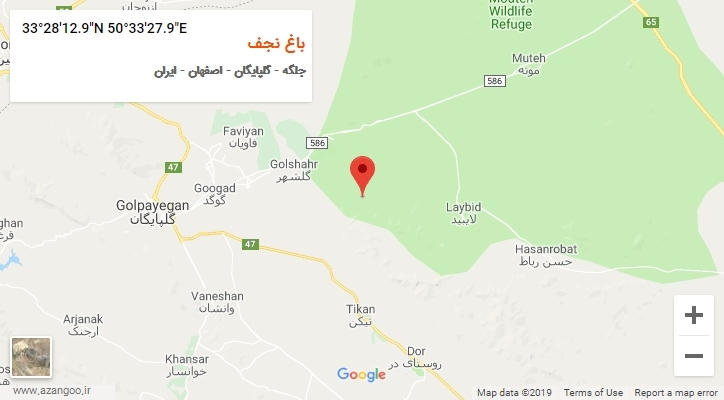 روستای باغ نجف بر روی نقشه