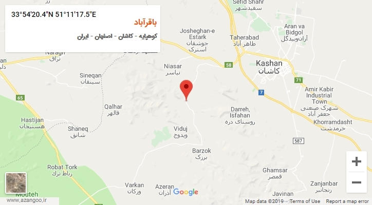 روستای باقرآباد بر روی نقشه