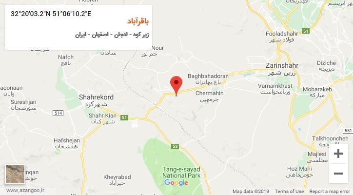 روستای باقرآباد بر روی نقشه