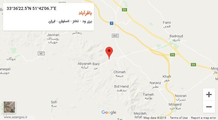 روستای باقرآباد بر روی نقشه