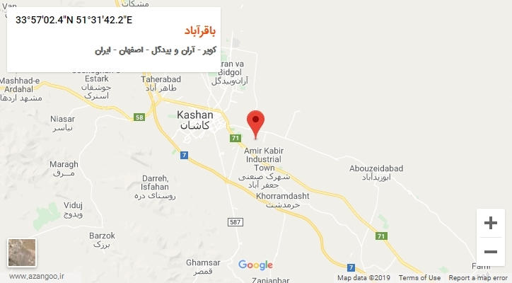 روستای باقرآباد بر روی نقشه