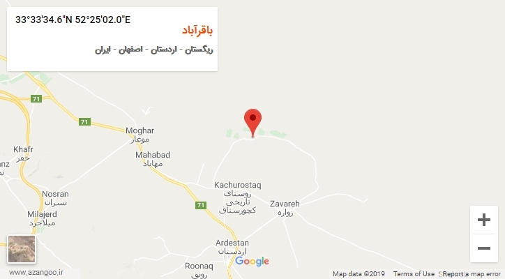 روستای باقرآباد بر روی نقشه