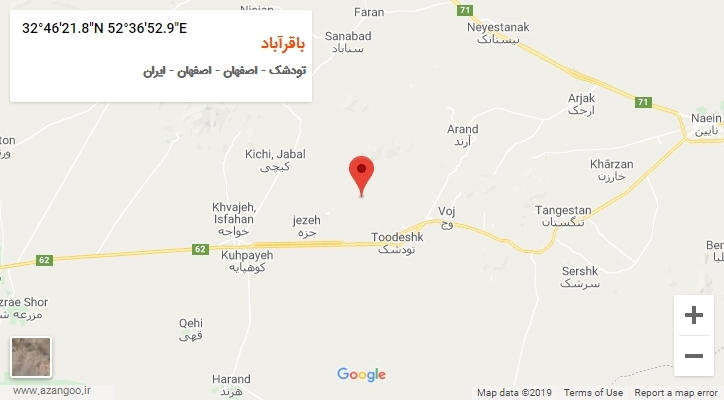 روستای باقرآباد بر روی نقشه
