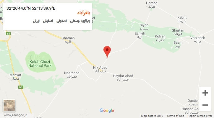 روستای باقرآباد بر روی نقشه