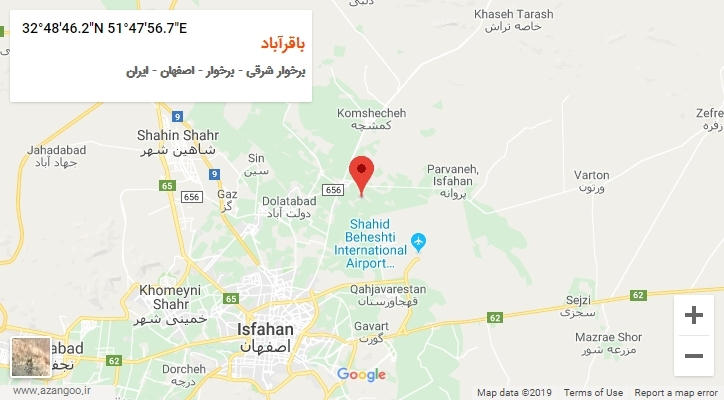 روستای باقرآباد بر روی نقشه