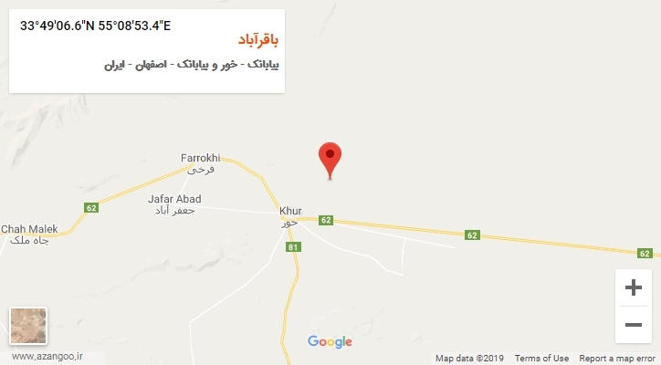 روستای باقرآباد بر روی نقشه