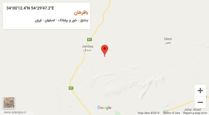 روستای باقرخان بر روی نقشه