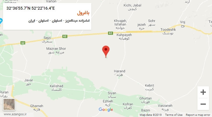 روستای باغرول بر روی نقشه