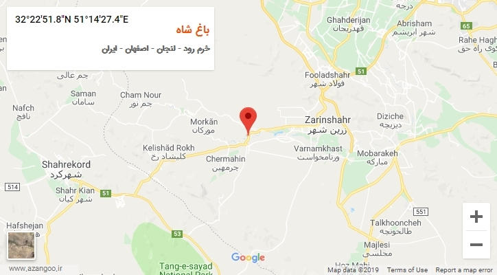 روستای باغ شاه بر روی نقشه