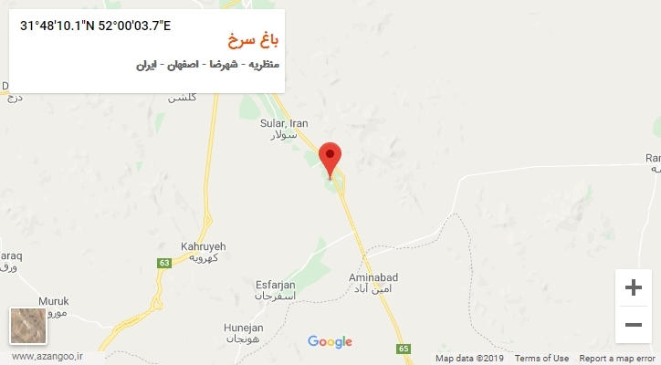 روستای باغ سرخ بر روی نقشه