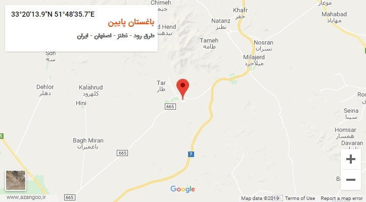 روستای باغستان پایین بر روی نقشه