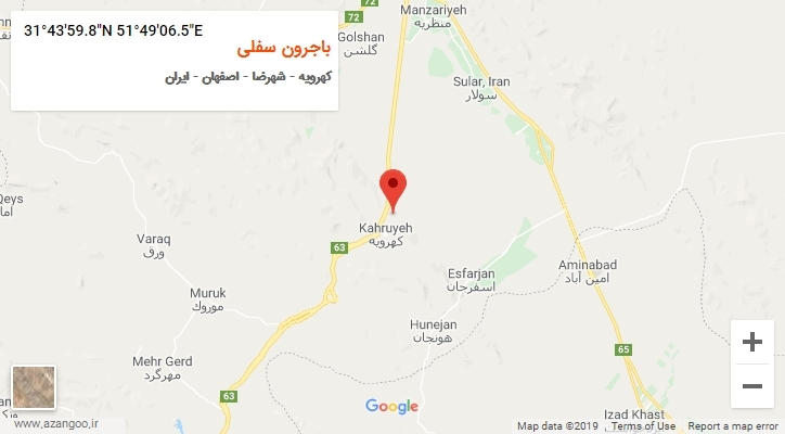 روستای باجرون سفلی بر روی نقشه