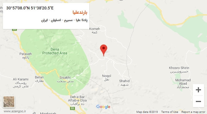 روستای بارندعلیا بر روی نقشه