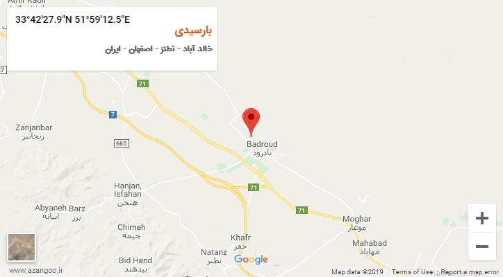 روستای بارسیدی بر روی نقشه