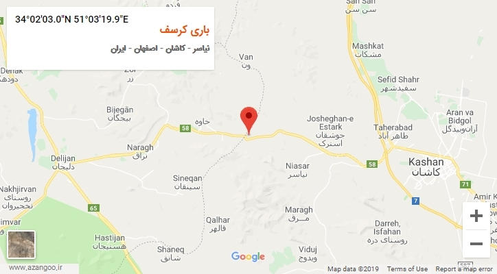 روستای باری کرسف بر روی نقشه