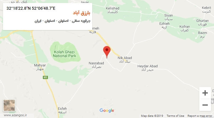 روستای بارزق آباد بر روی نقشه