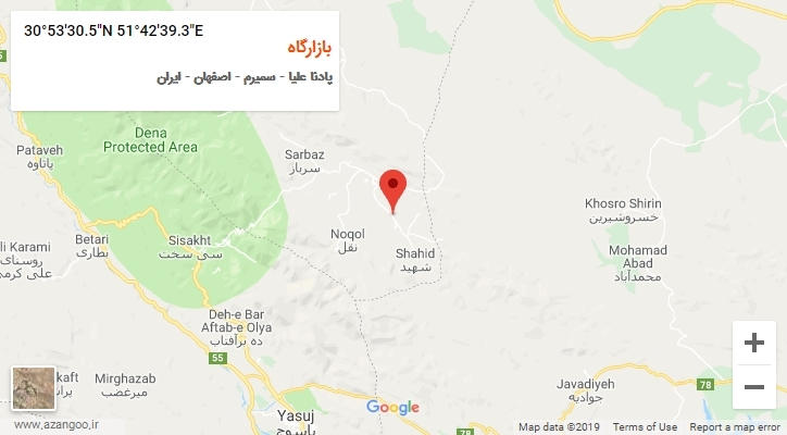 روستای بازارگاه بر روی نقشه