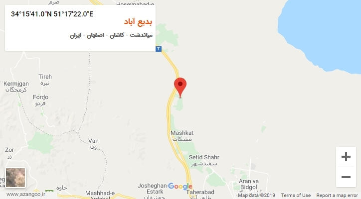 روستای بدیع آباد بر روی نقشه