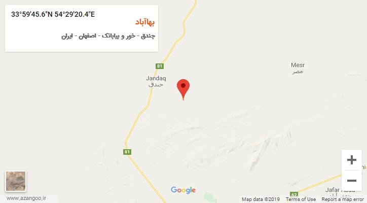 روستای بهاآباد بر روی نقشه