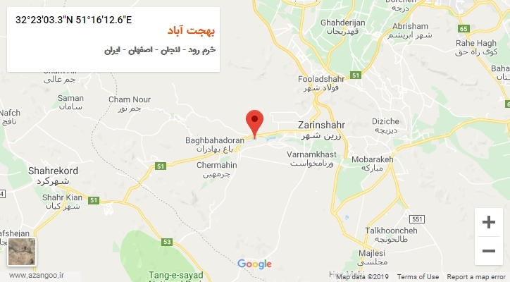 روستای بهجت آباد بر روی نقشه