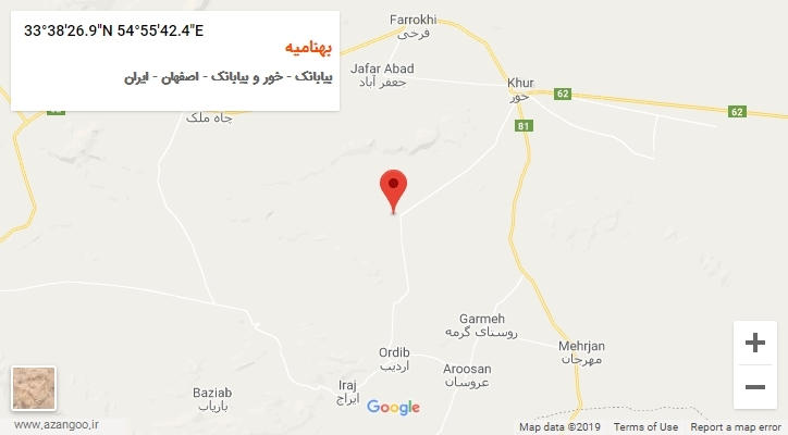 روستای بهنامیه بر روی نقشه