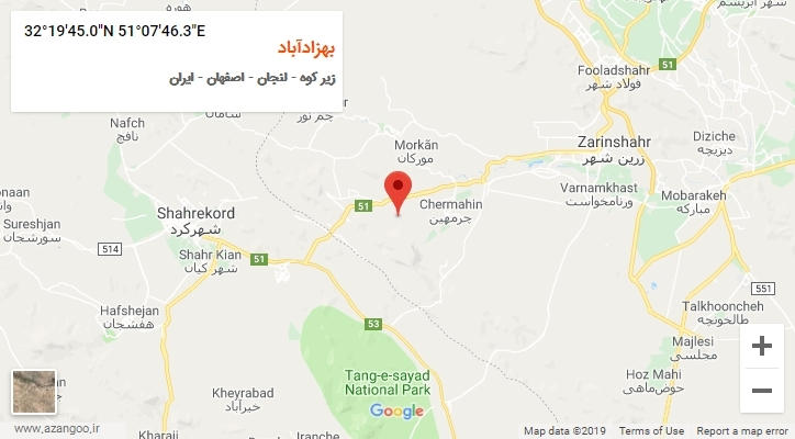 روستای بهزادآباد بر روی نقشه