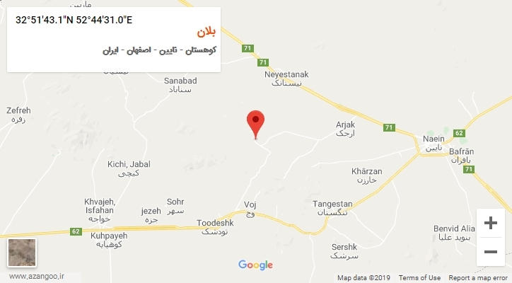 روستای بلان بر روی نقشه
