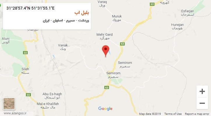 روستای بلبل اب بر روی نقشه