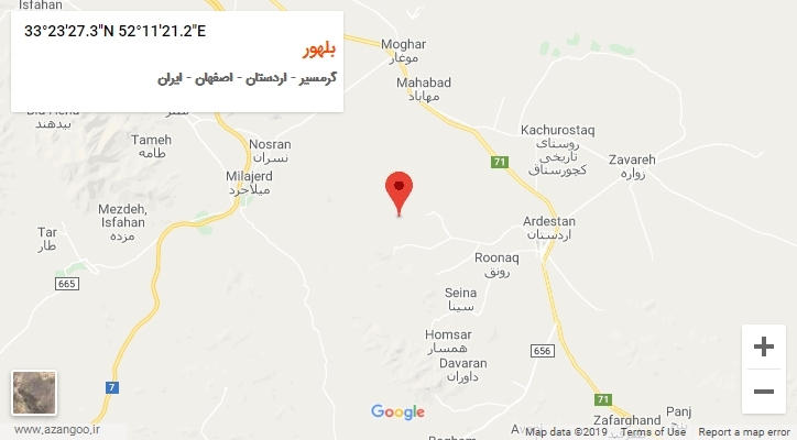 روستای بلهور بر روی نقشه
