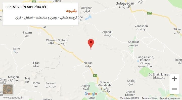 روستای بلتیجه بر روی نقشه
