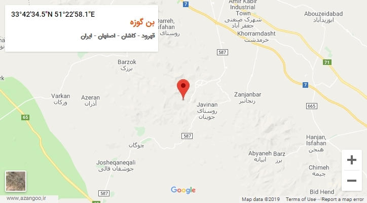 روستای بن گوزه بر روی نقشه