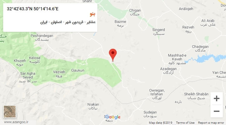 روستای بنو بر روی نقشه