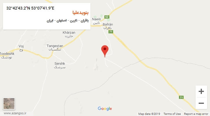 روستای بنویدعلیا بر روی نقشه