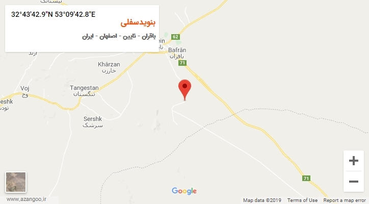 روستای بنویدسفلی بر روی نقشه