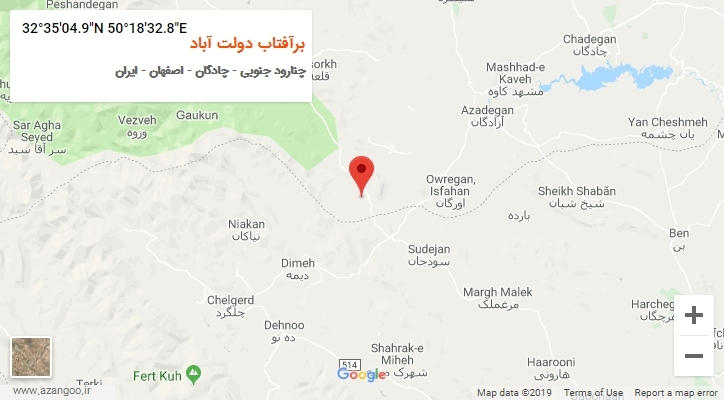 روستای برآفتاب دولت آباد بر روی نقشه
