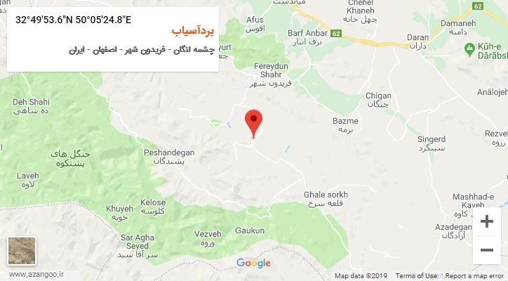 روستای بردآسیاب بر روی نقشه