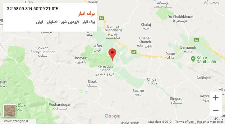 روستای برف انبار بر روی نقشه