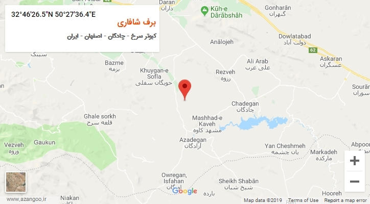 روستای برف شافاری بر روی نقشه