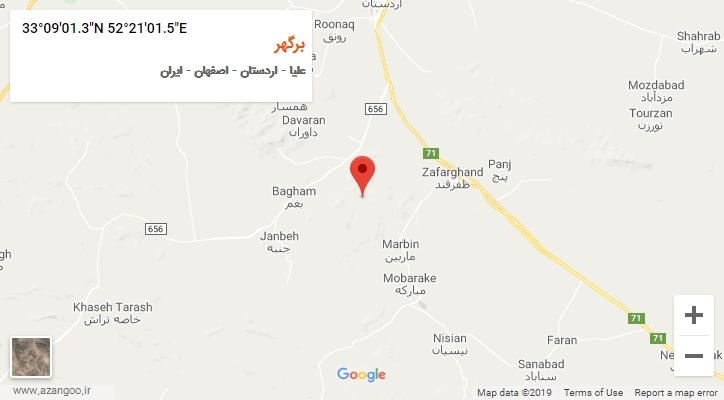 روستای برگهر بر روی نقشه