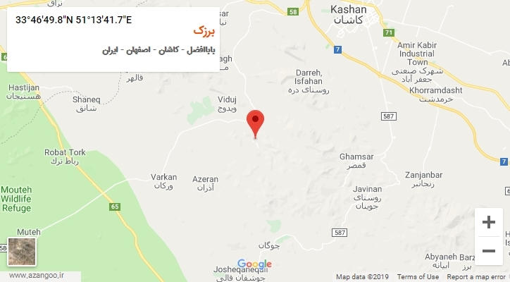 روستای برزک بر روی نقشه