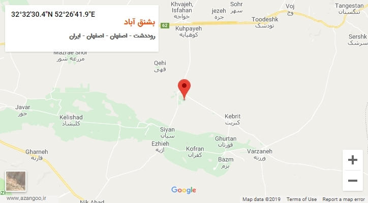 روستای بشنق آباد بر روی نقشه