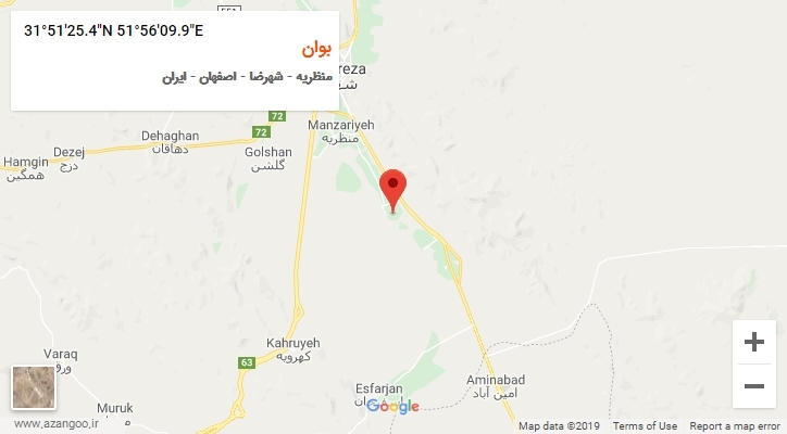 روستای بوان بر روی نقشه