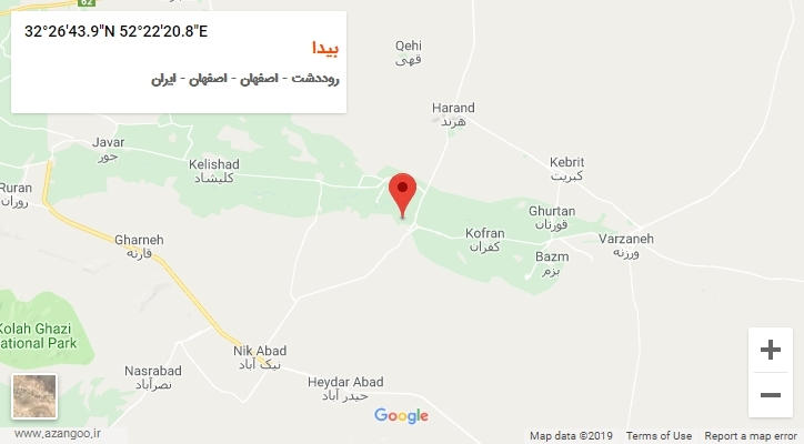 روستای بیدا بر روی نقشه