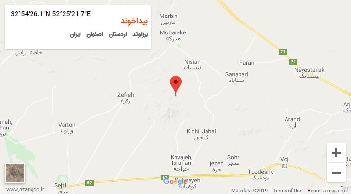 روستای بیداخوند بر روی نقشه