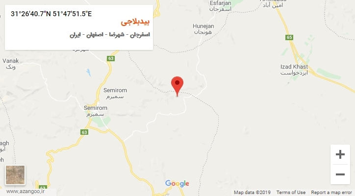 روستای بیدبلاجی بر روی نقشه