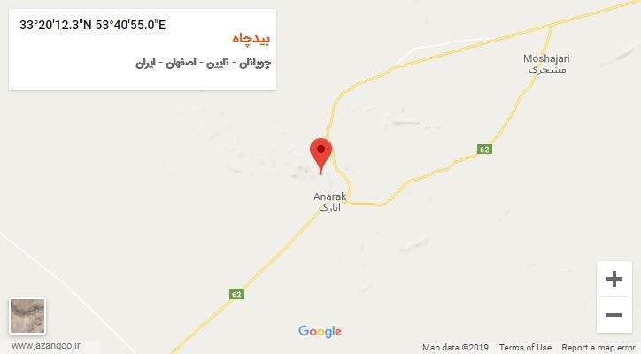 روستای بیدچاه بر روی نقشه