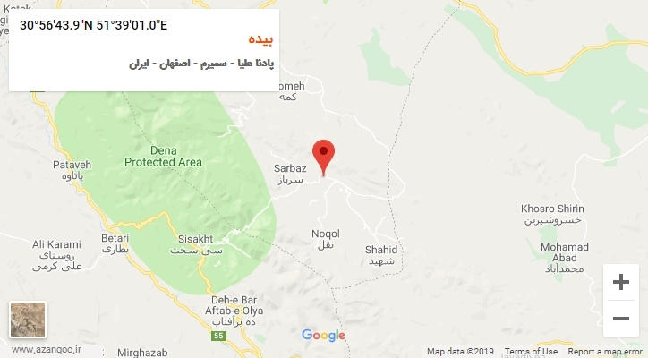 روستای بیده بر روی نقشه