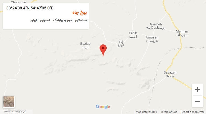 روستای بیخ چاه بر روی نقشه