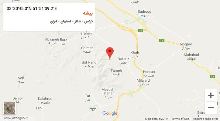 روستای بیشه بر روی نقشه