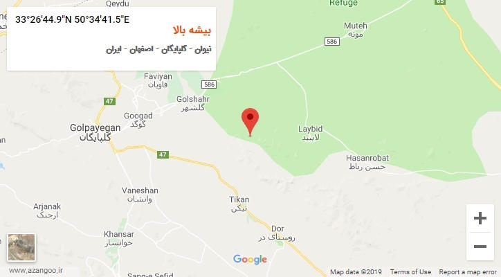 روستای بیشه بالا بر روی نقشه